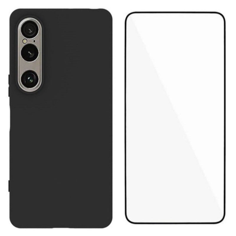 Capa de silicone para Sony Xperia 1 VII com protetor de ecrã WANLONFENG