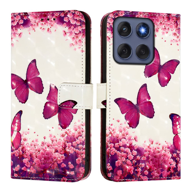 Capa Motorola Edge 60 / 60 Fusion Rosa Borboletas