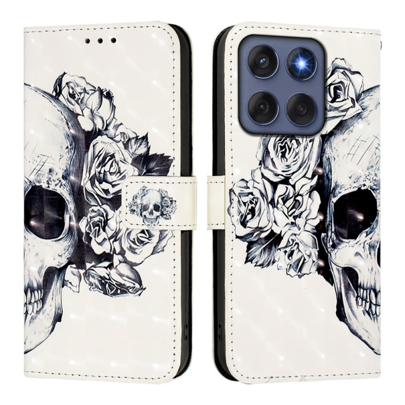 Capa Motorola Edge 60 / 60 Fusion Skull & Crossbones Floral