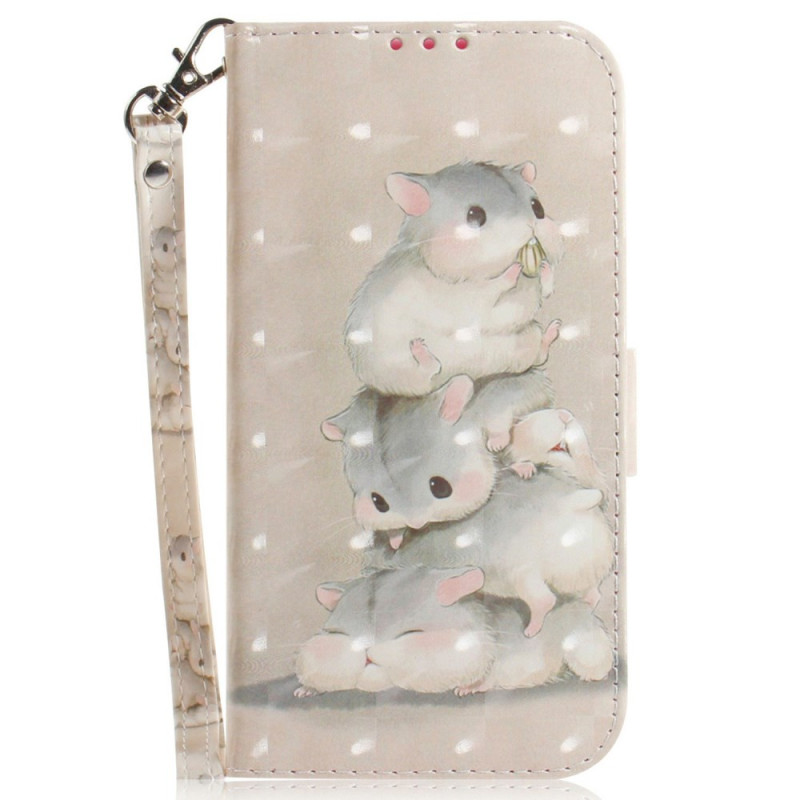 Capa Motorola Edge 60 / 60 Fusion Hamsters com cordão de segurança