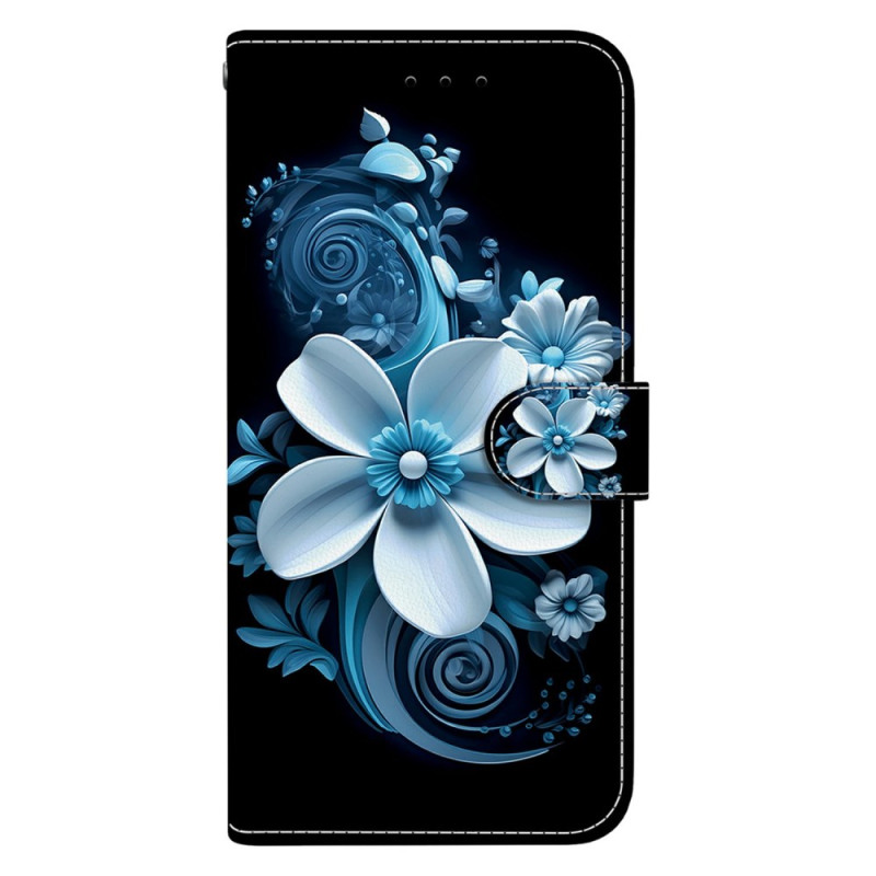 Capa Motorola Edge 60 / 60 Fusion Flores sobre fundo preto