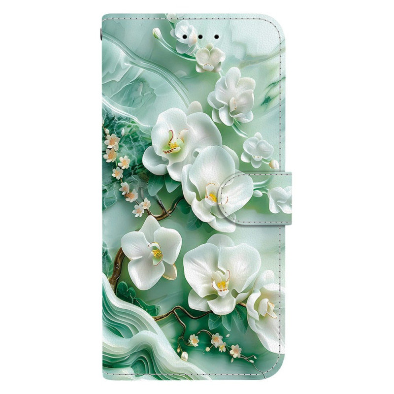 Capa Motorola Edge 60 / 60 Fusion Flores sobre fundo verde