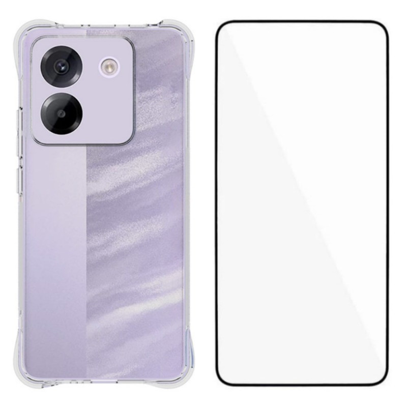 Capa transparente Poco M7 Pro 5G com proteção de ecrã em vidro temperado