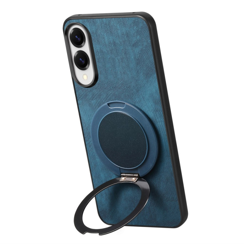 Capa com efeito camurça para Samsung Galaxy S25 Edge com suporte rotativo de 360