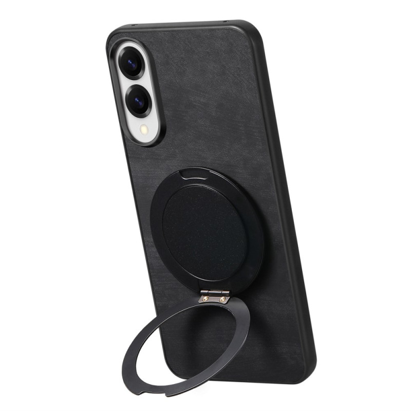 Capa com efeito camurça para Samsung Galaxy S25 Edge com suporte rotativo de 360