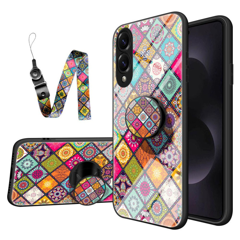 Capa para Samsung Galaxy S25 Edge Suporte e correia Padrão patchwork