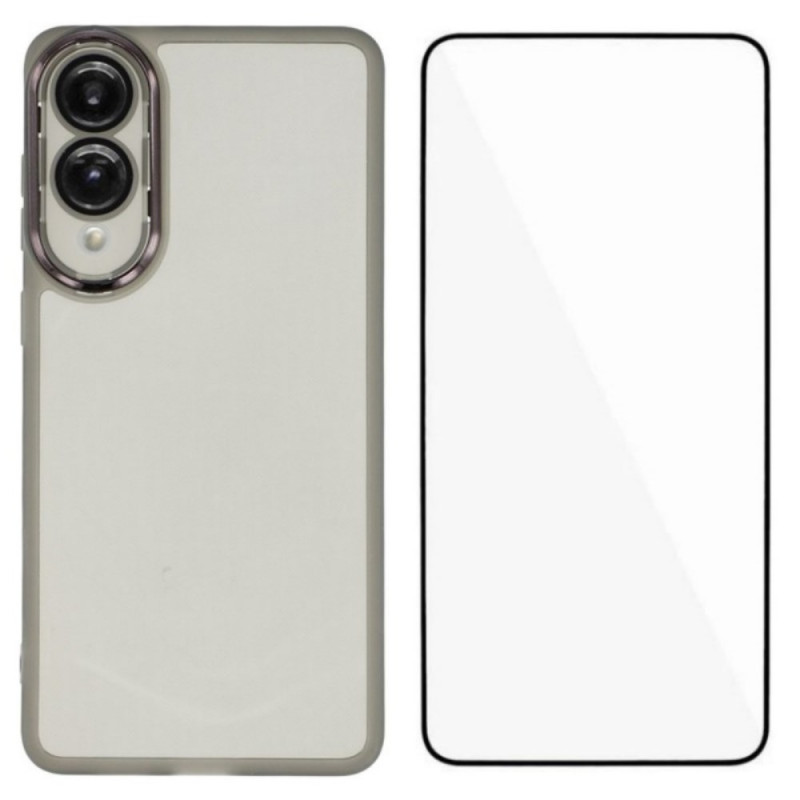 Capa colorida para Samsung Galaxy S25 Edge com proteção de ecrã em vidro temperado