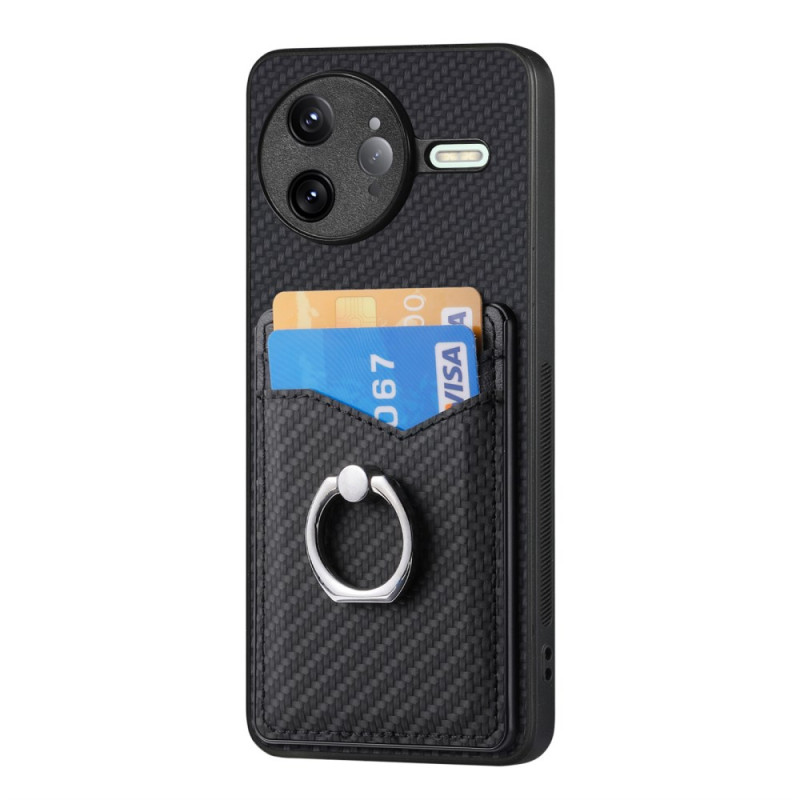 Capa Poco F7 Ultra 5G Suporte e anel para cartão em fibra de carbono