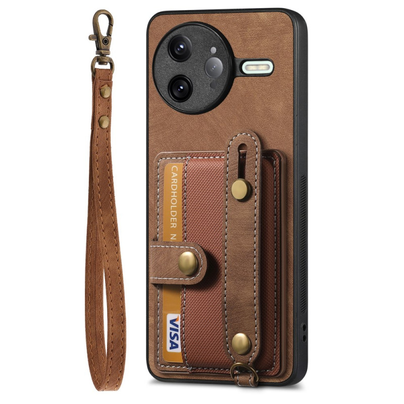 Capa Poco F7 Ultra 5G estilo retro com correia e cordão de segurança