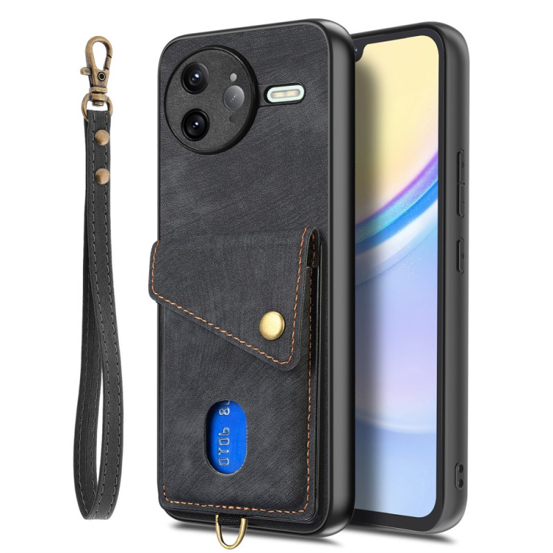 Capa estilo retro para Poco F7 Ultra 5G com suporte para cartões e suporte