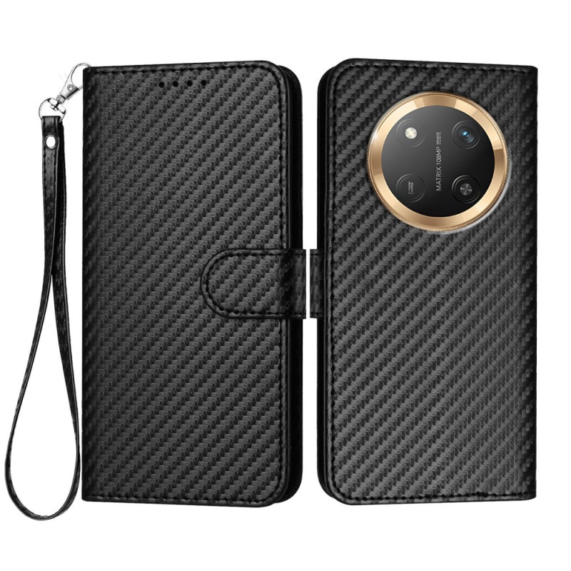 Capa de fibra de carbono com alça para Honor Magic 7 Lite / X9c
