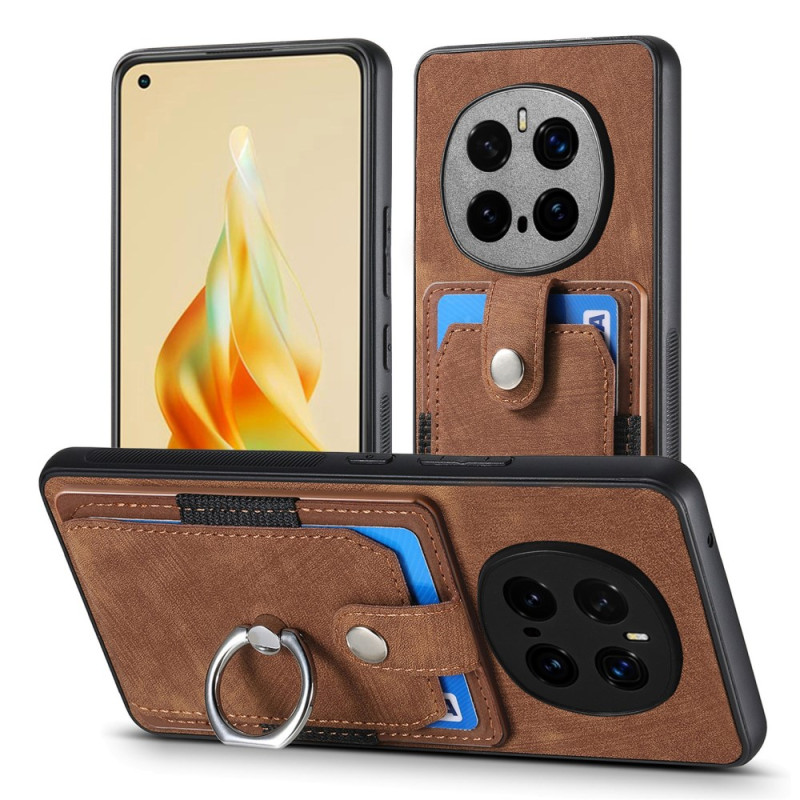 Capa para cartão com efeito de camurça e anel de suporte do Honor Magic7 Pro 5G