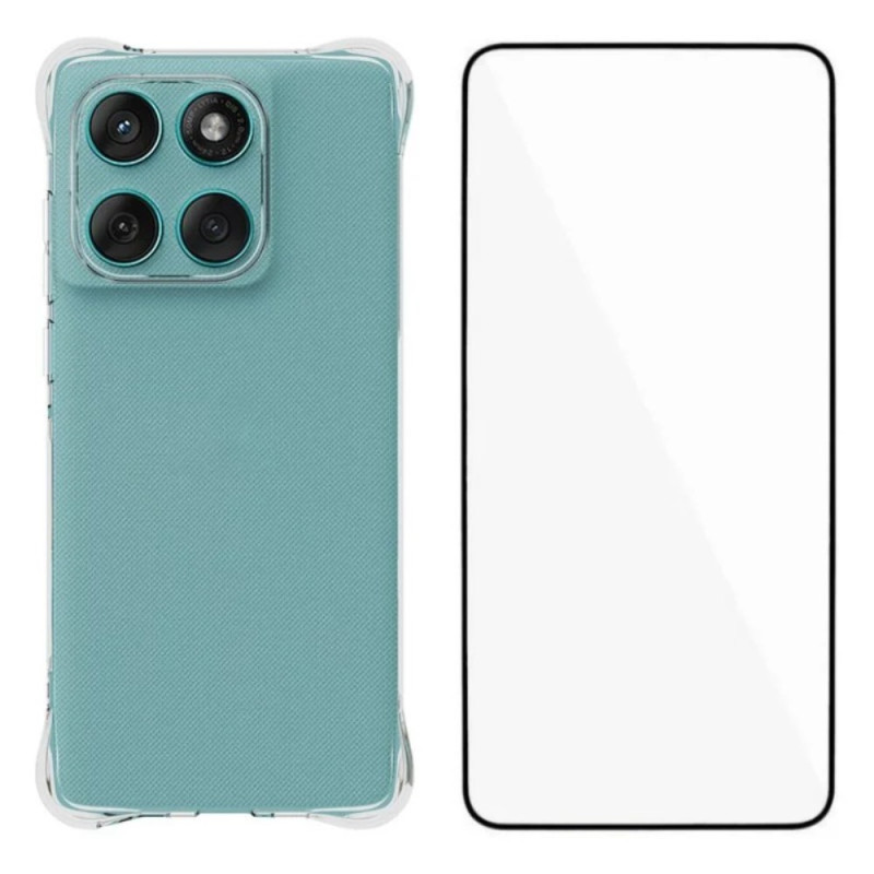 Capa Motorola Edge 60 2 em 1 com proteção de ecrã em vidro temperado