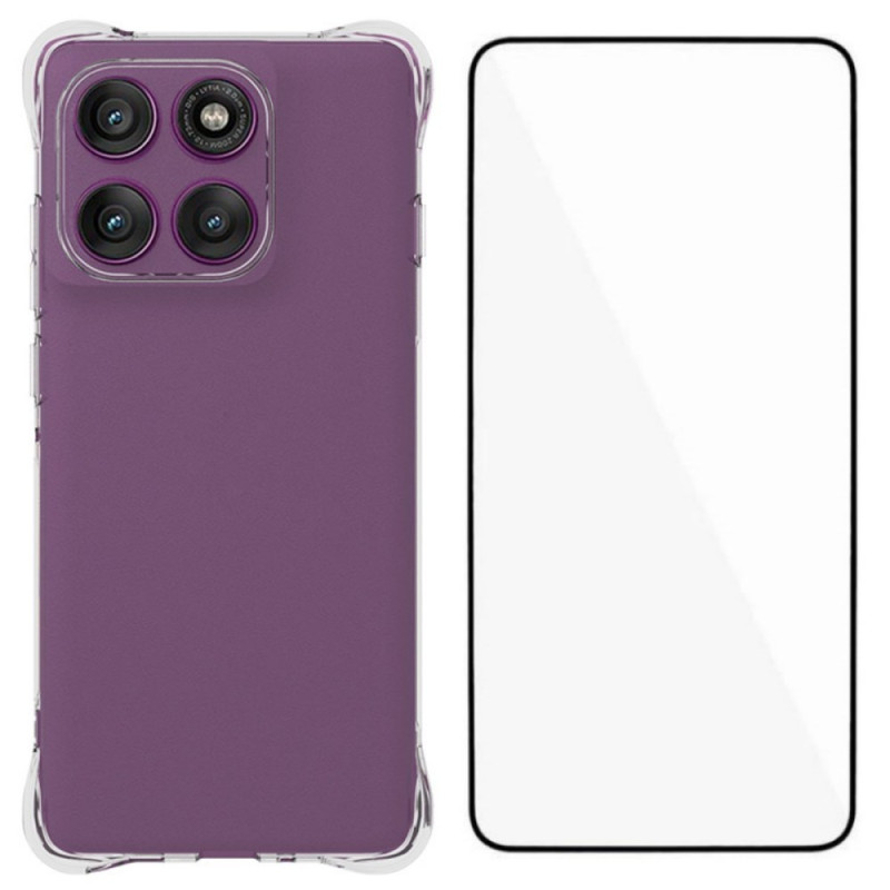 Capa traseira transparente Motorola Edge 60 Pro com protetor de ecrã