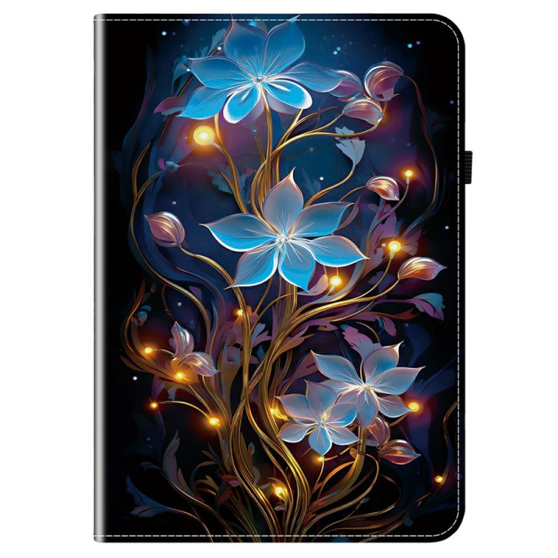 Capa para Samsung Galaxy Tab S10 FE Plus Flores azuis