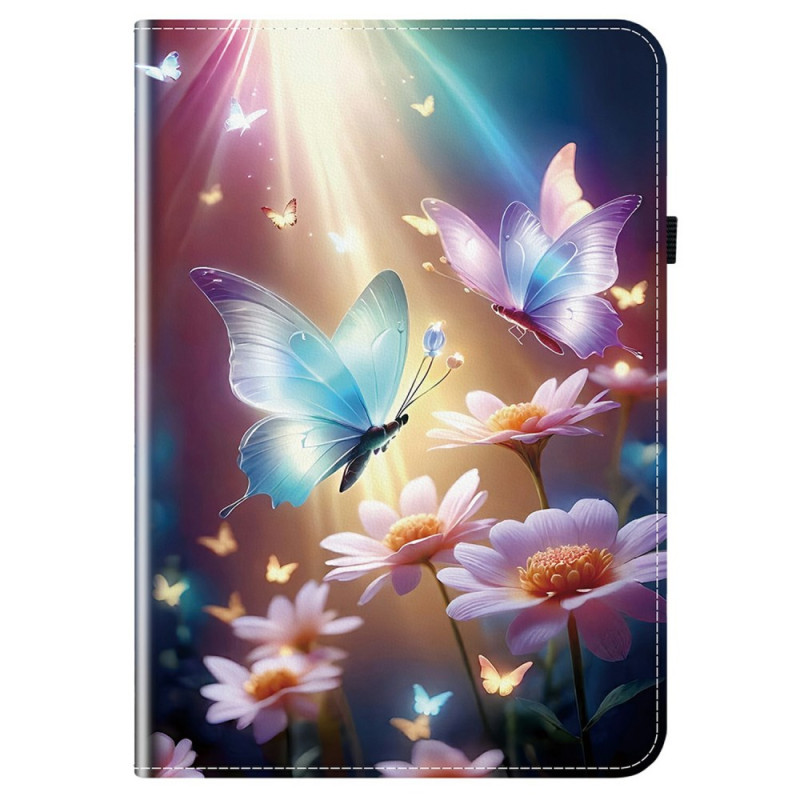 Capa Borboletas Luminosas para Samsung Galaxy Tab S10 FE Plus
