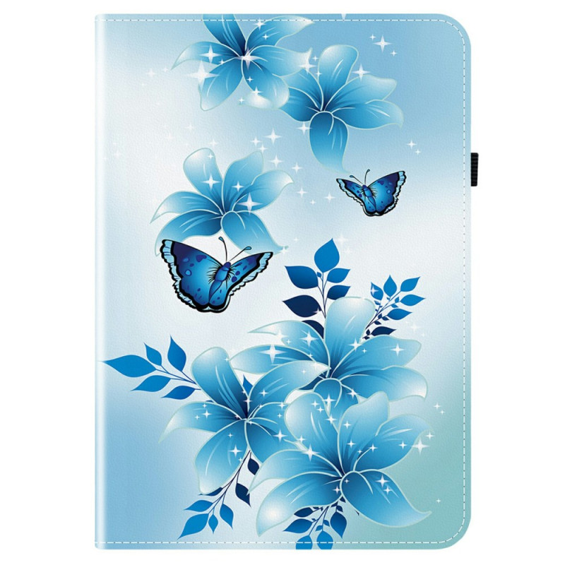 Capa para Samsung Galaxy Tab S10 FE Plus Azul Borboletas