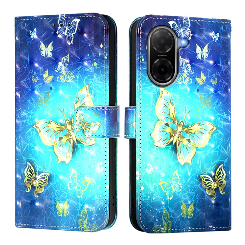 Capa Poco C71 Borboletas douradas