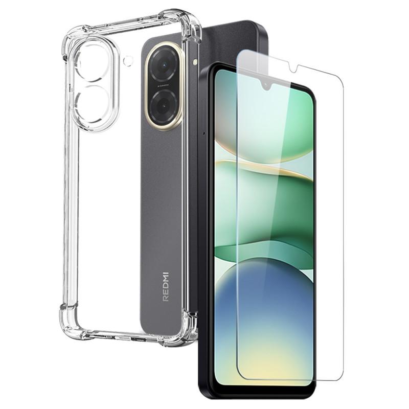 Capa transparente Xiaomi Redmi A5 4G / Poco C71 com proteção de ecrã em vidro temperado