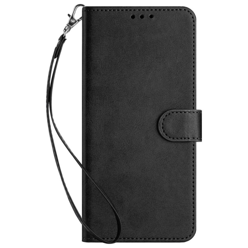 Capa Realme C67 Efeito de couro liso com correia