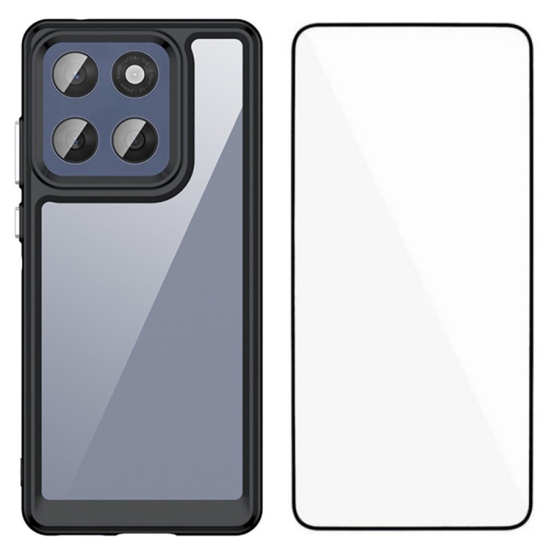 Capa híbrida Motorola Edge 60 Fusion com proteção de ecrã WANLONFENG