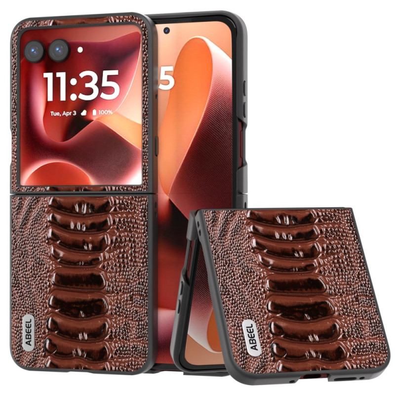 Capa Motorola Razr 60 Ultra Couro com textura de crocodilo