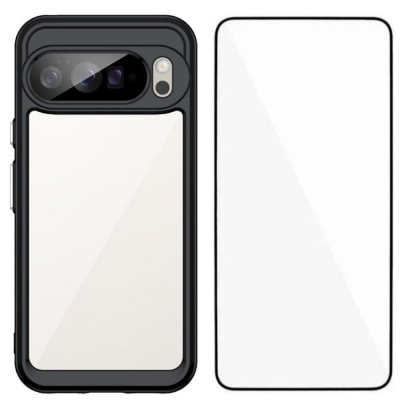 Capa híbrida para Google Pixel 10 Pro XL com proteção de ecrã em vidro temperado