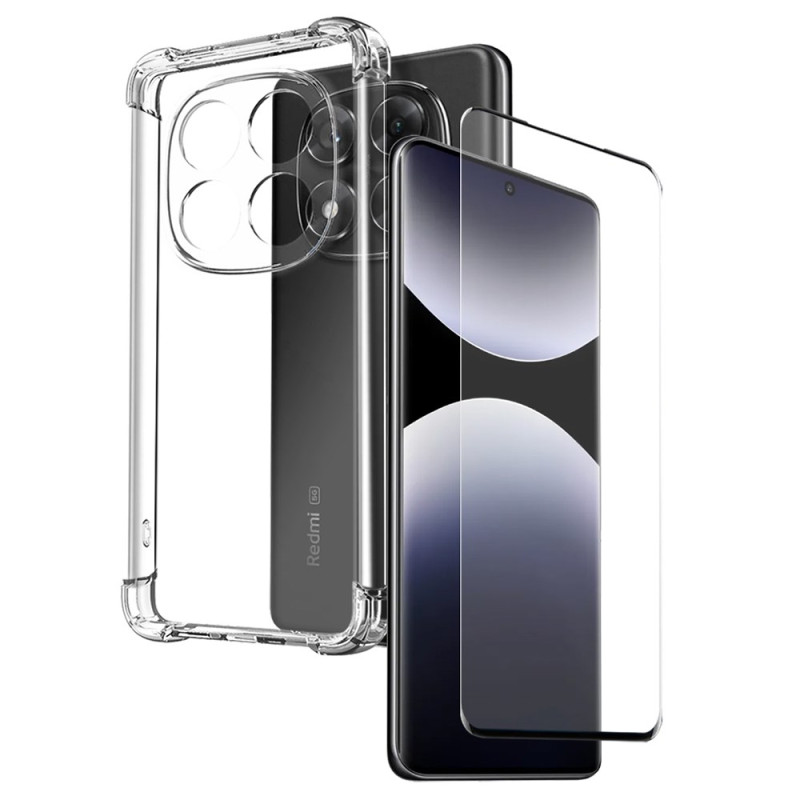 Capa transparente Xiaomi Redmi Note 14 Pro 4G com proteção de ecrã em vidro temperado