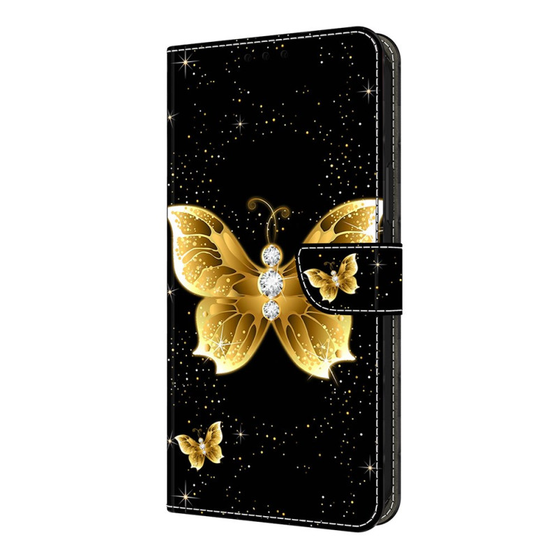 Capa borboleta dourada Xiaomi Redmi Note 14 Pro 4G