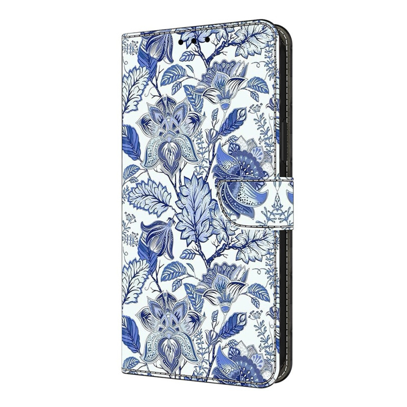 Capa Xiaomi Redmi Note 14 Pro 4G Padrão floral azul