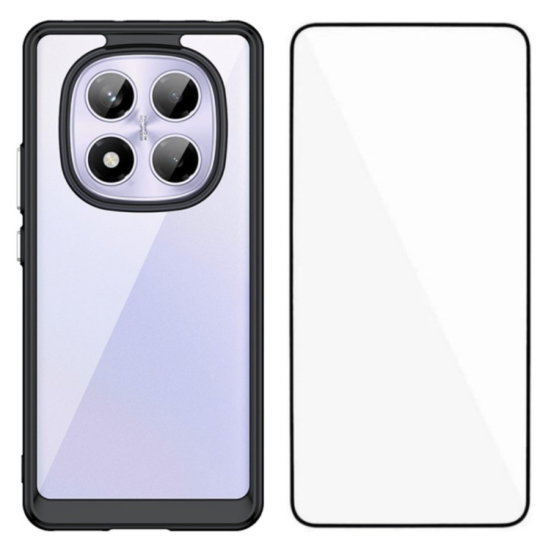 Capa híbrida Xiaomi Redmi Note 14 Pro 4G com proteção de ecrã em vidro temperado
