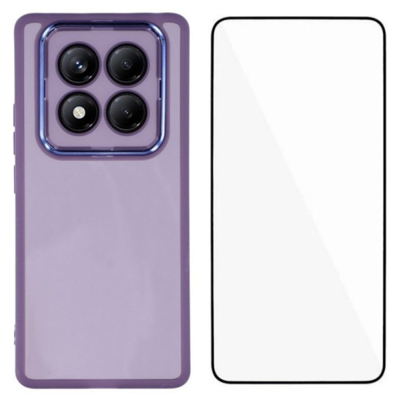 Capa colorida Xiaomi Redmi Note 14 Pro 4G com proteção de vidro temperado