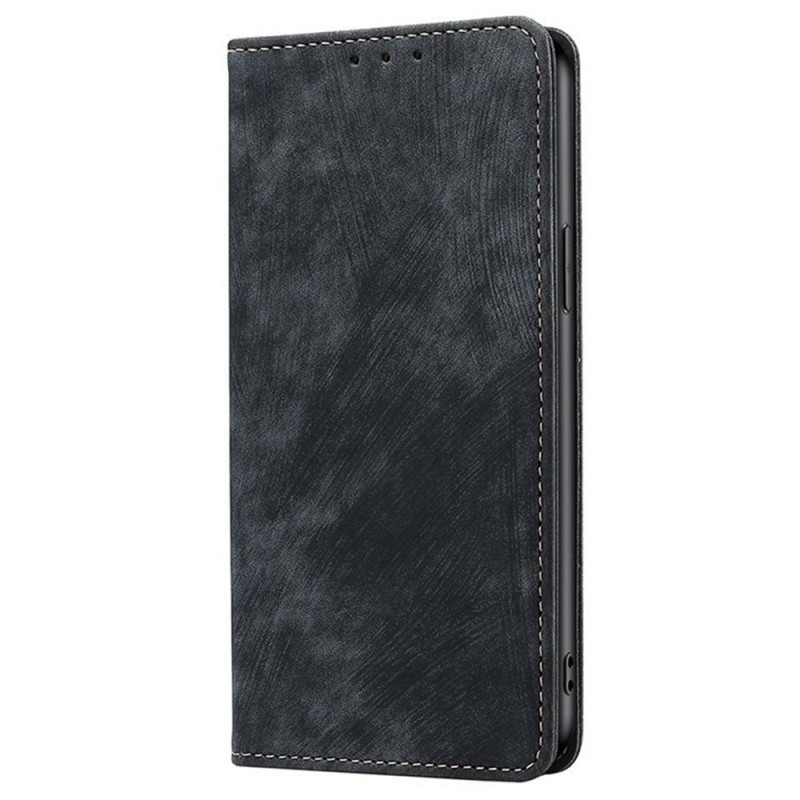 Capa Flip Oppo A5 Pro Efeito Camurça Proteção RFID