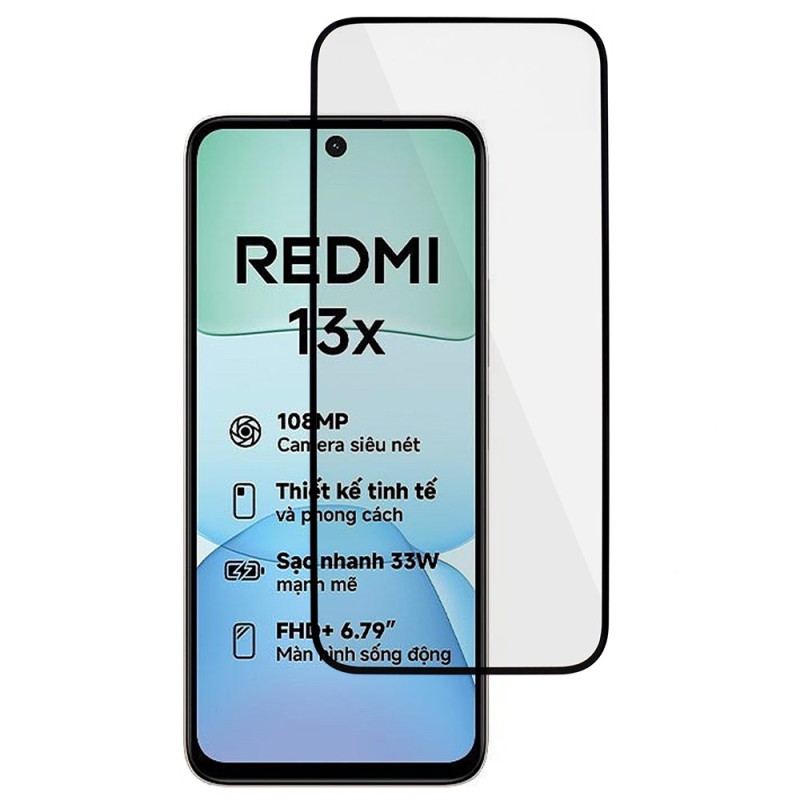 Xiaomi Redmi 13X Protetor de ecrã integral de vidro temperado
