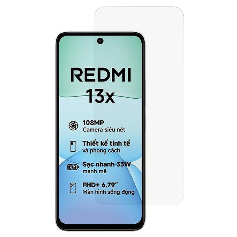 Proteção de vidro temperado para o ecrã do Xiaomi Redmi 13X
