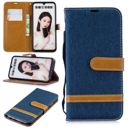 Honor 10 Lite / Huawei P Smart 2019 Capa de fita de tecido e efeito coureiro