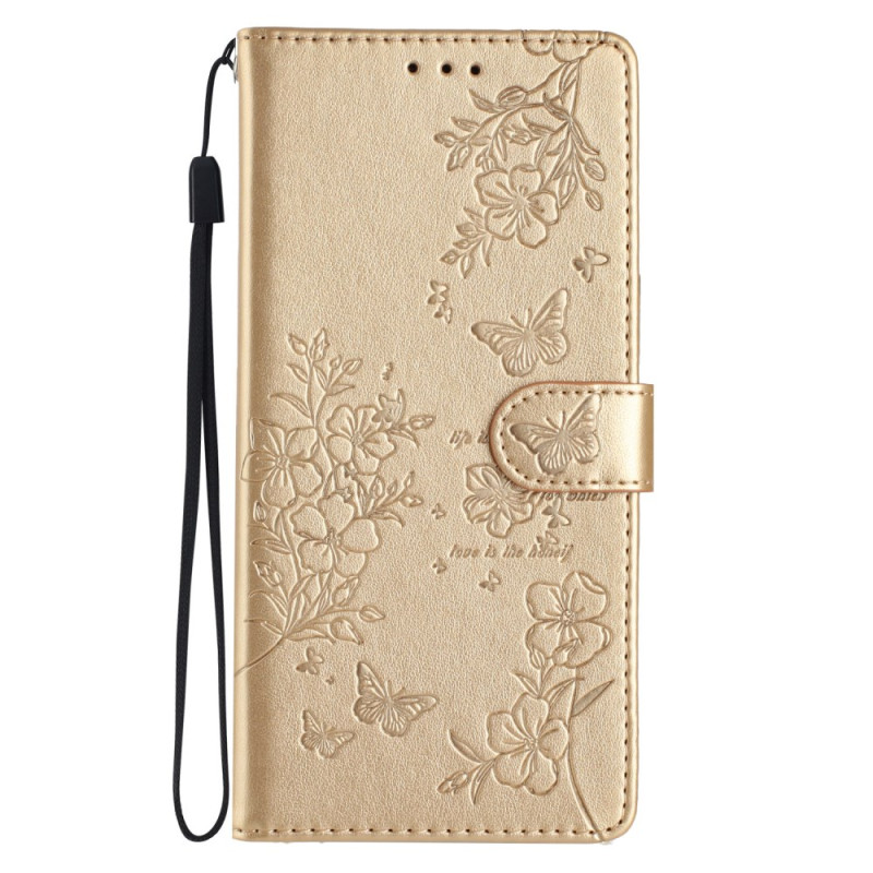Capa com estampado floral e borboleta para o Honor 400 Lite