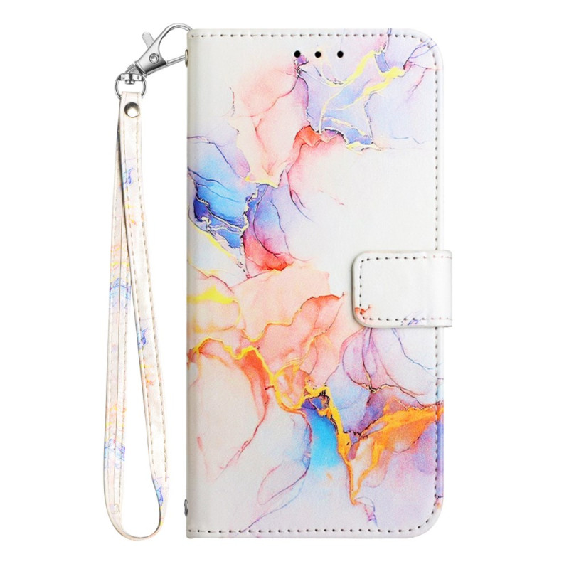 Capa com cordão para Motorola Edge 60 Pro com efeito mármore