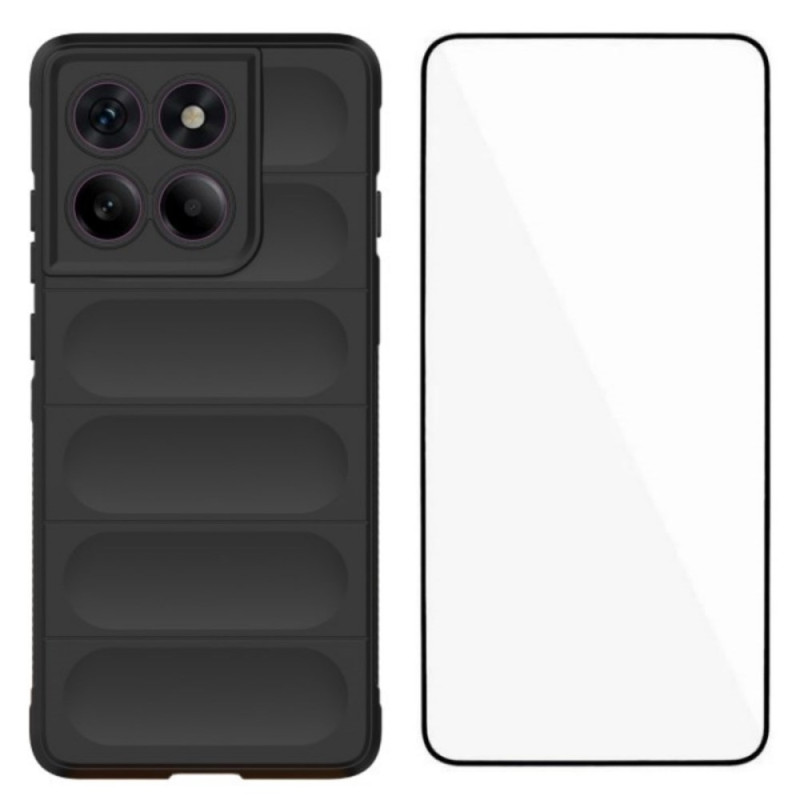Capa antiderrapante para Motorola Edge 60 Pro com proteção de ecrã em vidro temperado