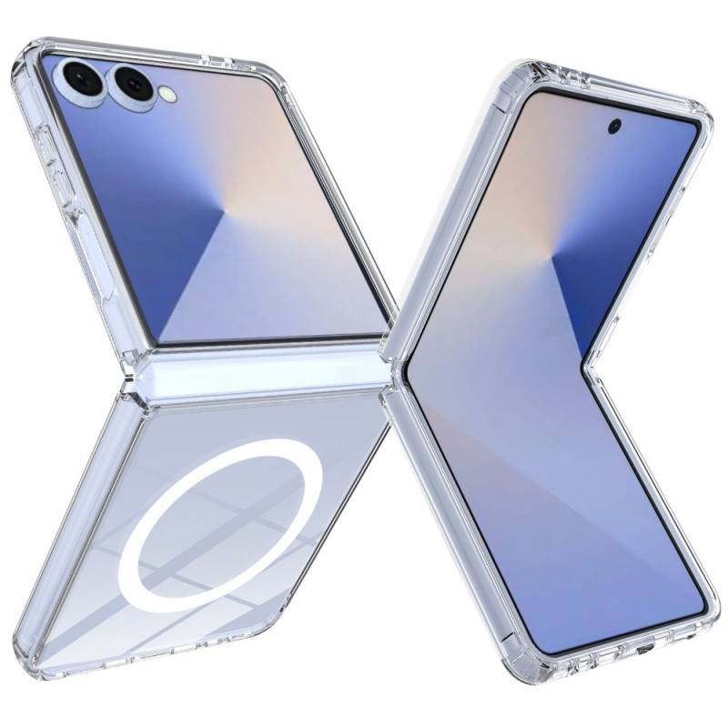 Capa compatível com MagSafe transparente para Samsung Galaxy Z Flip 7