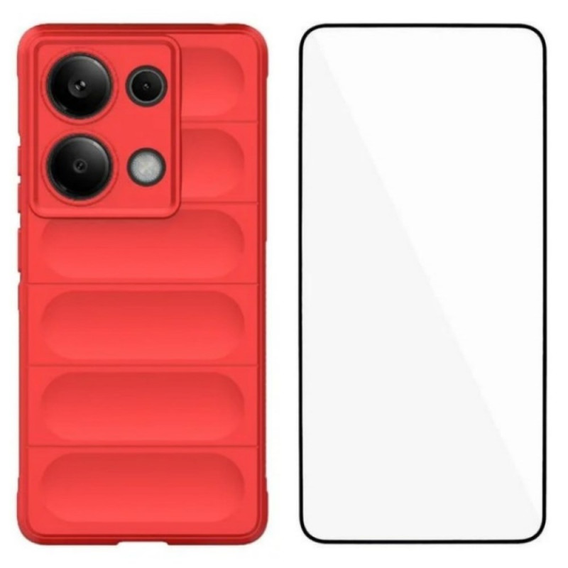 Capa antiderrapante para Xiaomi Redmi Note 14S com proteção de ecrã em vidro temperado