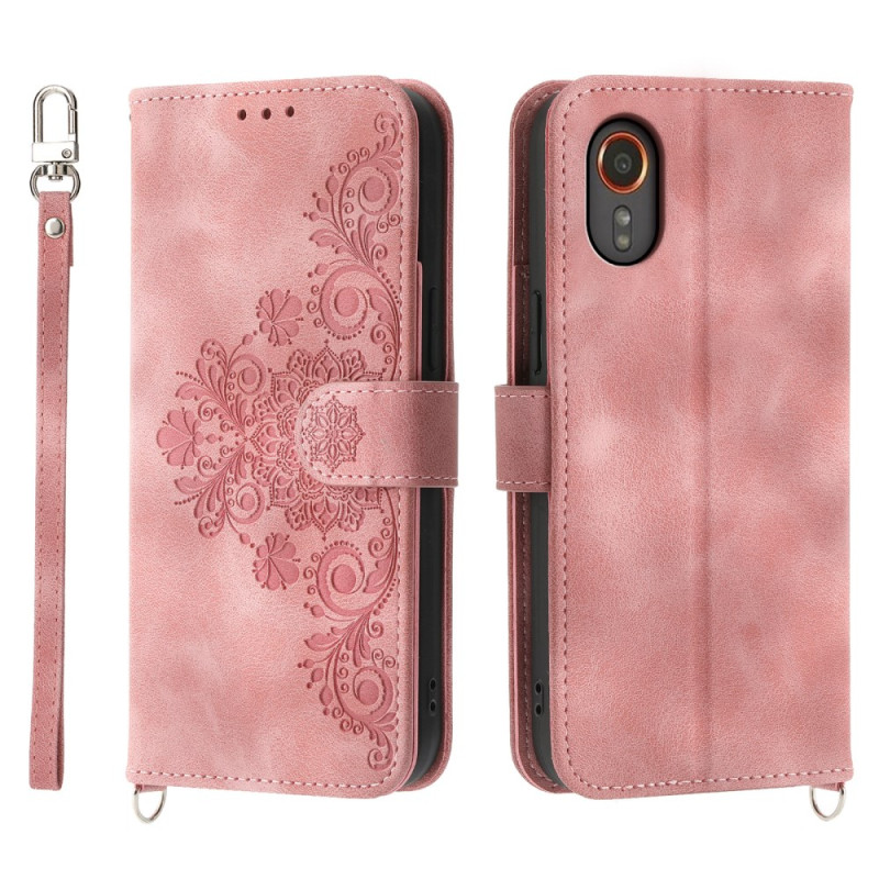 Capa de renda para Samsung Galaxy Xcover 7 com alça e alça de ombro