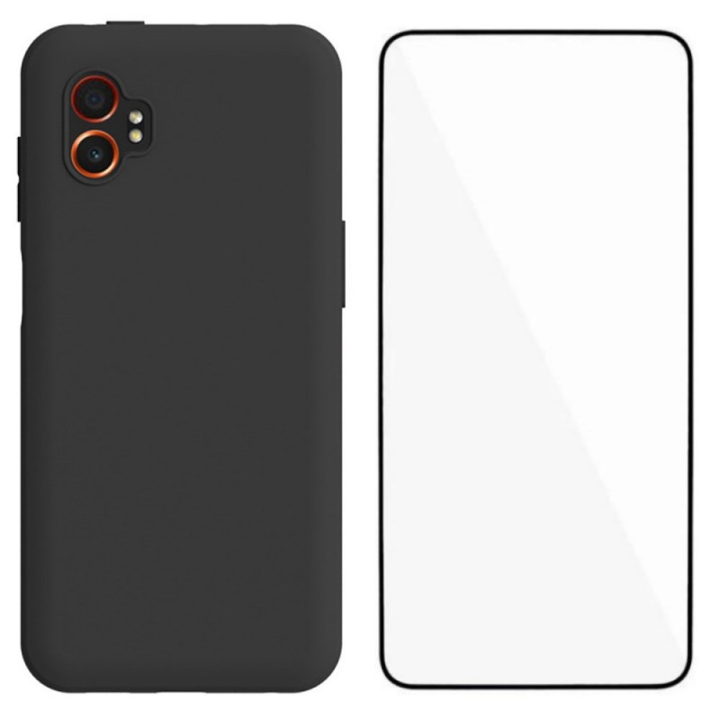 Capa de silicone para Samsung Galaxy XCover 7 Pro com proteção de ecrã em vidro temperado