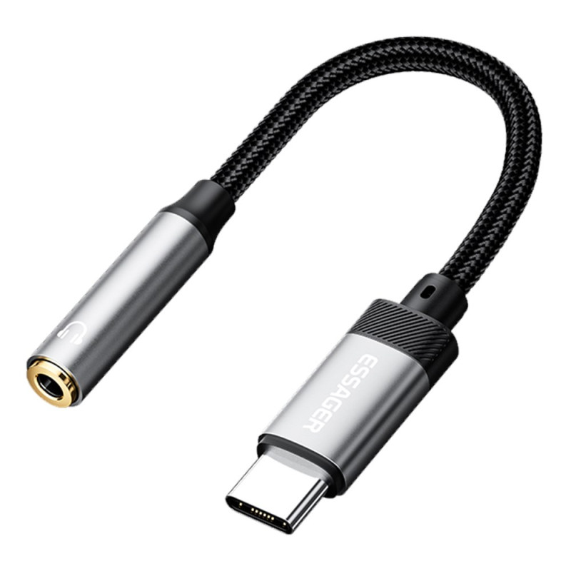 Adaptador de áudio tipo C para tomada de 3,5 mm para auriculares