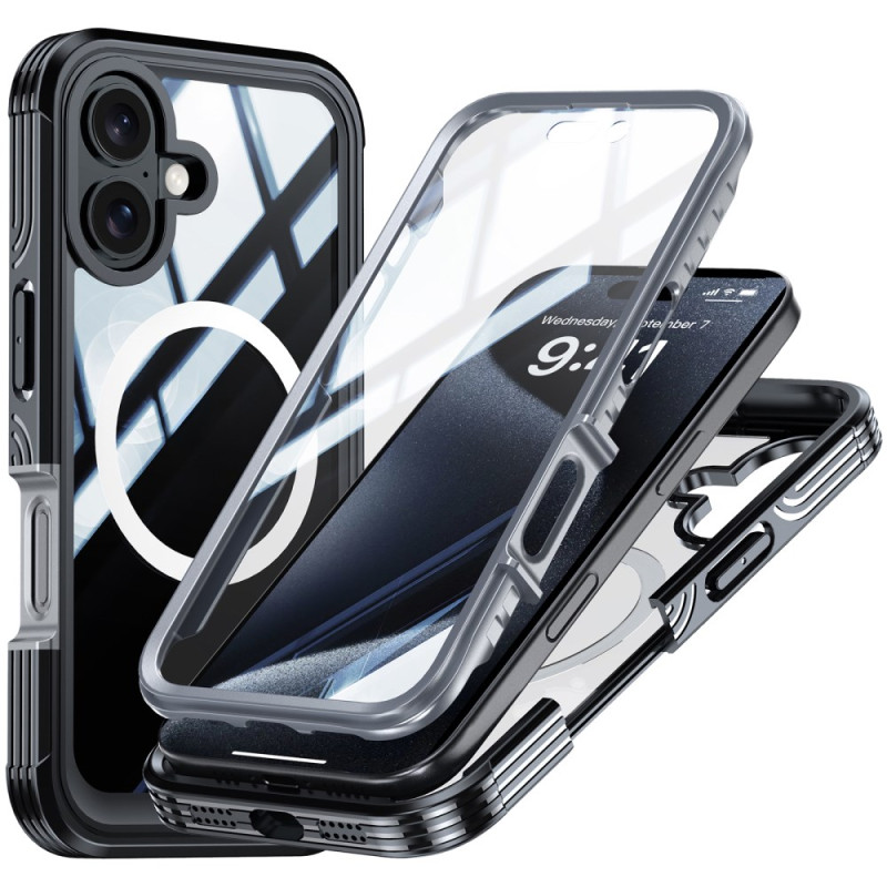 Capa magnética para iPhone 16 com proteção de ecrã em vidro temperado