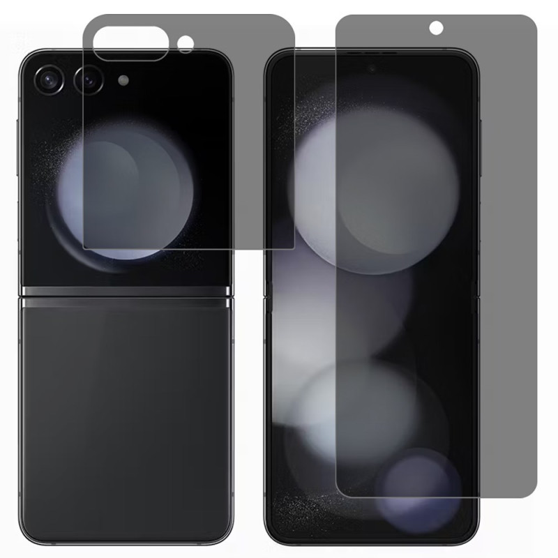 Películas protectoras
de ecrã anti-spion para ecrãs frontais e traseiros do Samsung Galaxy Z Flip 7 5G