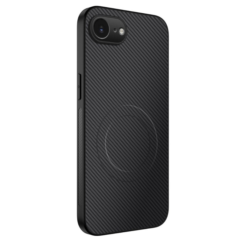 Capa para iPhone 16E compatível com MagSafe Textura de fibra de carbono