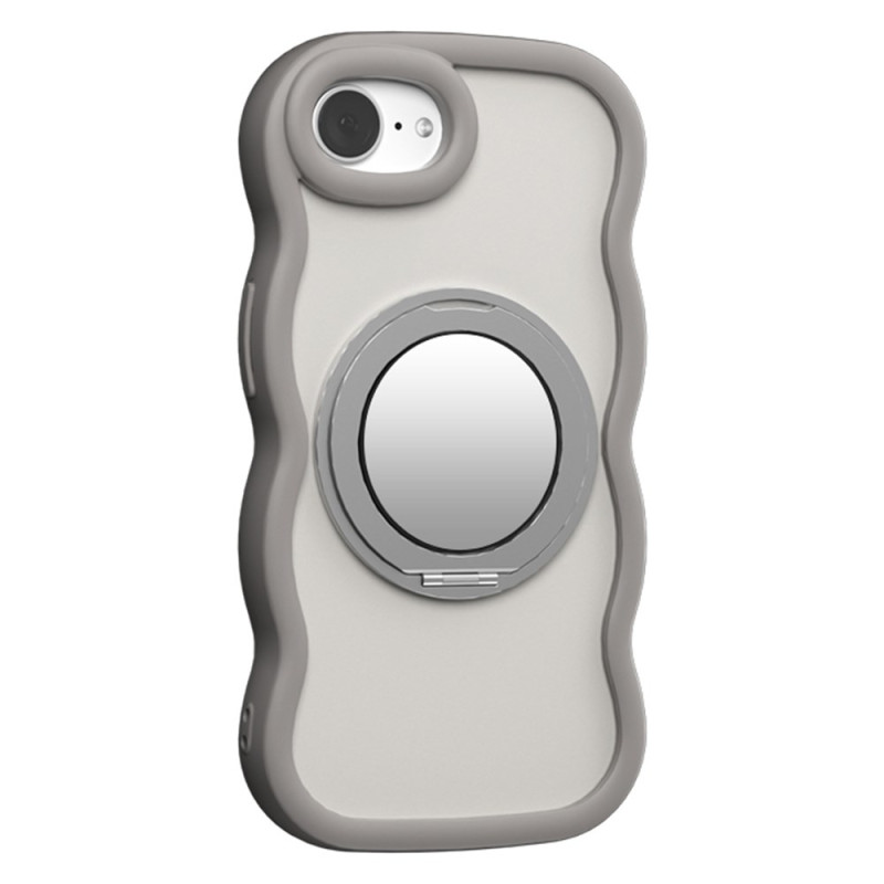 Capa espelhada para iPhone 16E com suporte de design ondulado