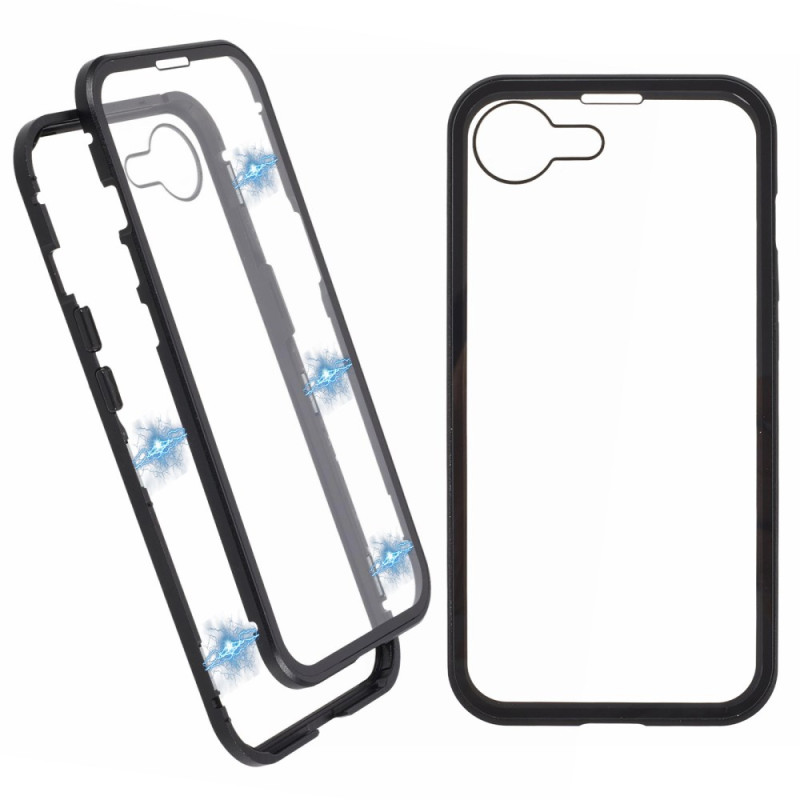 Capa de vidro temperado e metal para iPhone 16E