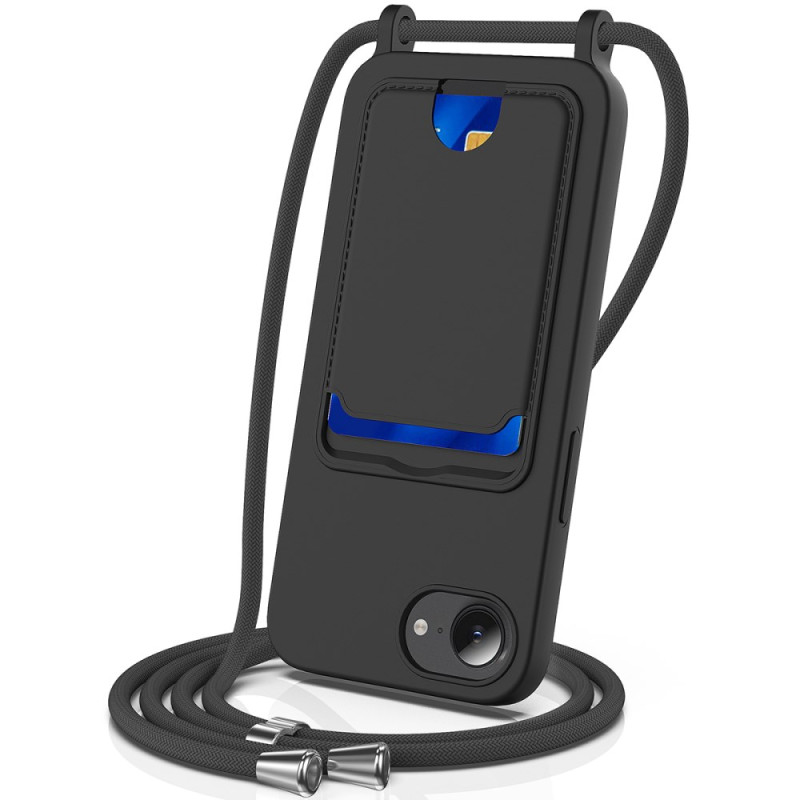 Capa com cordão Capa para cartão líquido de silicone para iPhone 16E